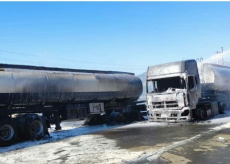 2 تانکر حمل سوخت در مرز باشماق آتش گرفتند