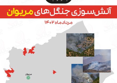 اینفوگرافیک آتش سوزی جنگل های مریوان