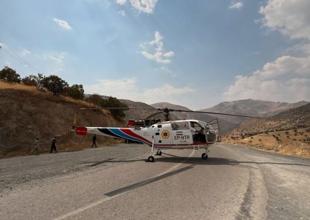 نجات جان جوان سروآبادی توسط بالگرد اورژانس