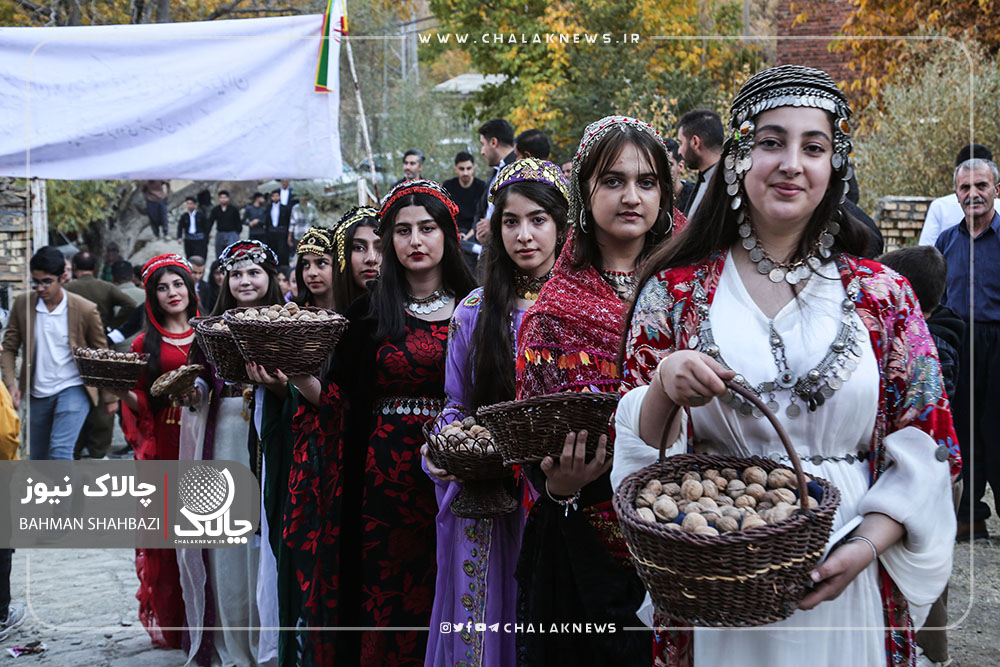 دومین جشنواره گردو در روستای بلچه سور و ماموله بخش کوماسی شهرستان مریوان برگزار شد